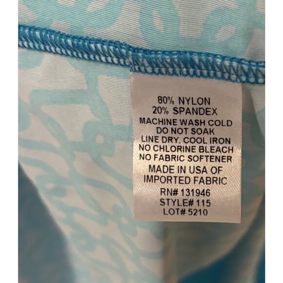 Jude Connally Lisa Halter Bright Blue Chain Pattern Dress Small Keyhole Stretch - Picture 6 of 6